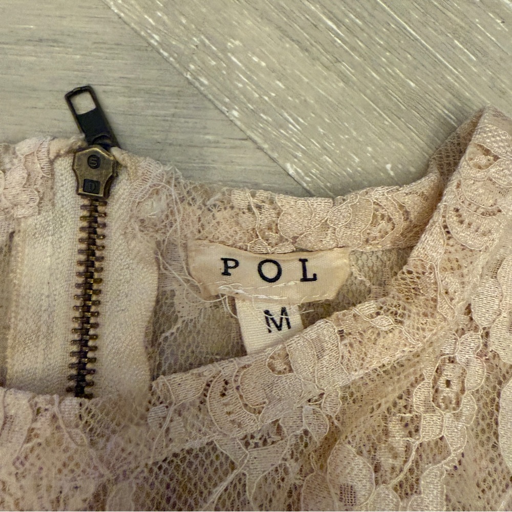 POL Cream Lace Peplum Camisole Tank Top - Picture 7 of 10